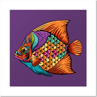 Surgeon Fish Colorful Posters and Art